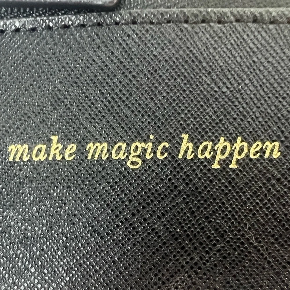 Kate Spade Make Magic Happen Rabbit Black Leather Rare Wallet